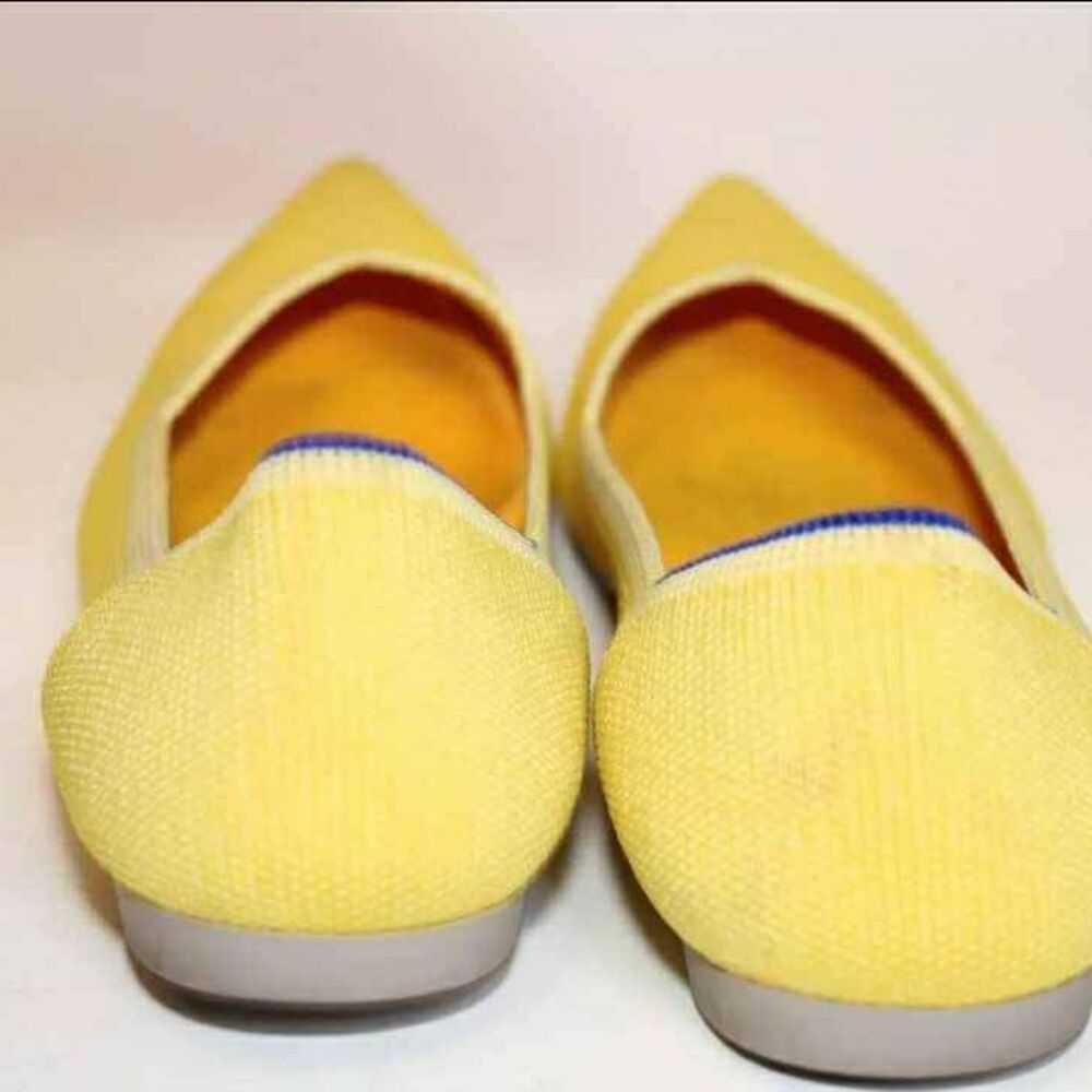 Rothy's Designer The Point Ballet Flats Sunlight Yellow Textile Shoes Size 7 - Picture 5 of 9